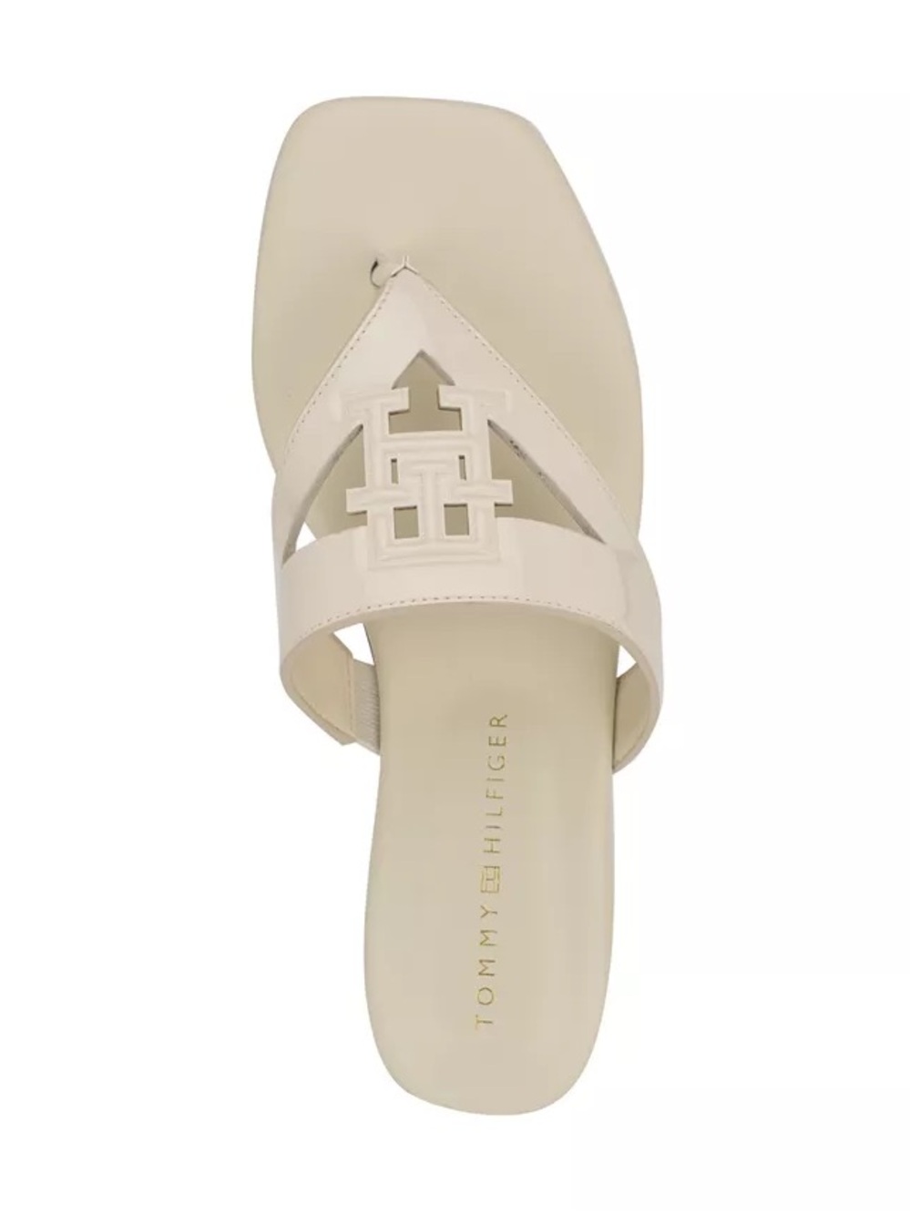 NWOT Tommy Hilfiger Ivory Logo Slide Sandal